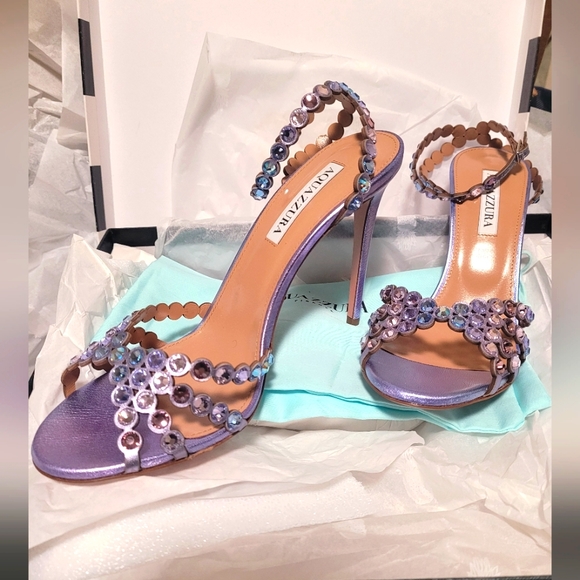 Aquazzura Tequila Crystal Heeled Sandals
